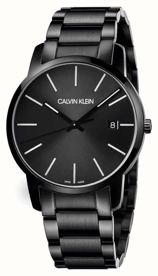 Calvin Klein | Men's City | Black Stainless Steel Bracelet | Black Dial ...