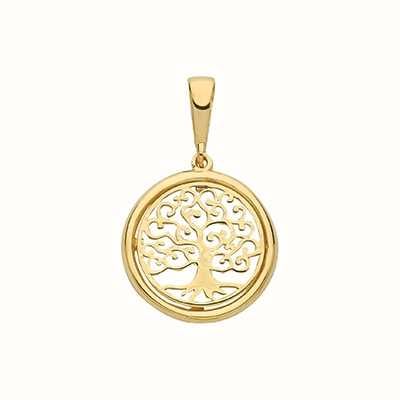 James Moore TH 9ct Yellow Gold Tree Of Life 1.5cm 2.2cm Drop Pendant Only PN1077