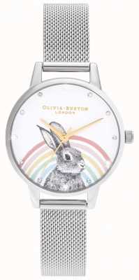Olivia Burton Rainbow Bunny, Gold & Silver Mesh OB16WL89