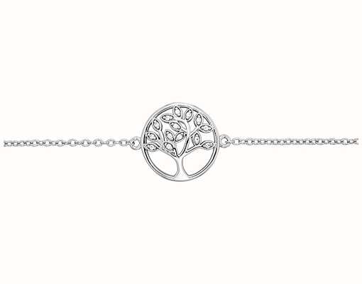 James Moore TH Silver Cubic Zirconia Tree Of Life Bracelet G2676