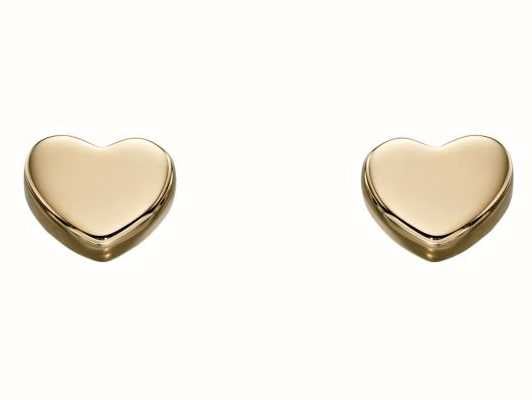 Elements Gold 9ct Yellow Gold  Small Heart Stud Earrings GE2179