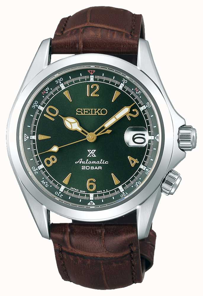 Seiko Prospex Men's Automatic Mechanical Alpinist | Brown Leather Strap  SPB121J1 - First Class Watches™