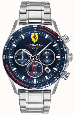 Scuderia Ferrari | Men's Pilota Evo | Stainless Steel Bracelet | Blue Dial 0830749