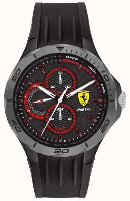 Scuderia Ferrari | Men's Pista | Black Rubber Strap | Black Dial 0830725