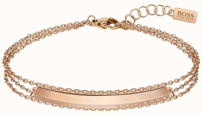 BOSS Jewellery Insignia Rose Gold Plated Chain Bracelet 180mm 1580090