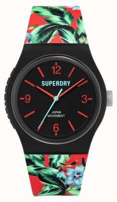 Superdry Urban | Multi-Coloured Floral Rubber Strap | Black Dial SYG298BN