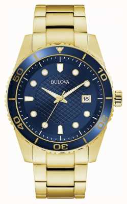 Bulova Sport | Gold Stainless Steel Bracelet | Blue Dial 98A197