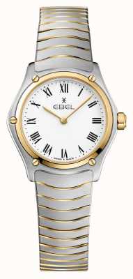 EBEL Women's Sport Classic 24mm White Dial Two Tone Bracelet Stainless 1216384A