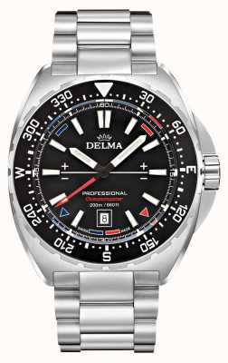 Delma Oceanmaster Quartz | Stainless Steel Bracelet | Black Dial 41701.676.6.038