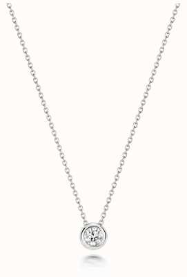 James Moore TH 18k White Gold 0.11ct Diamond Rubover Necklace NDQ133W