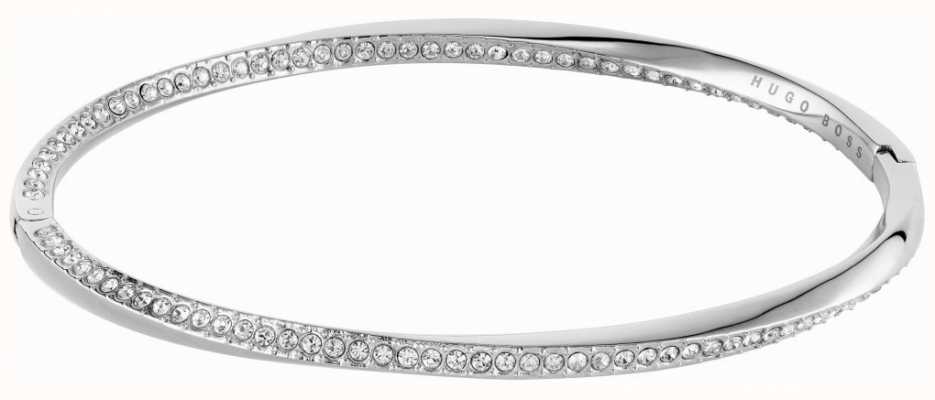 BOSS Jewellery Signature Stainless Steel Bangle - Crystal Set 1580129-M