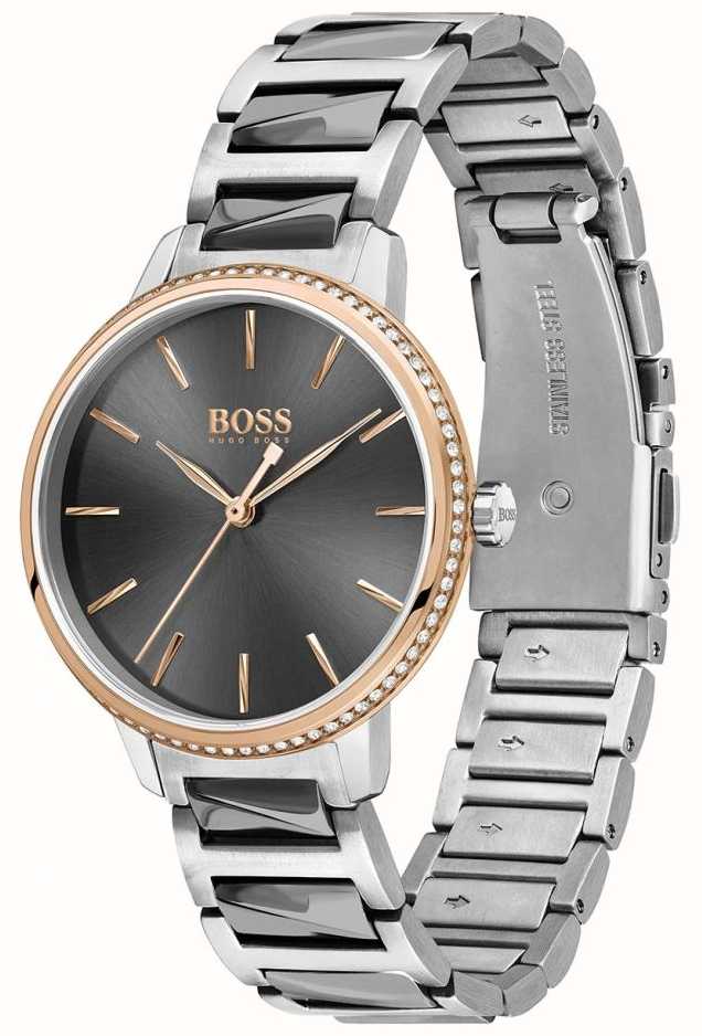 BOSS Women's Signature | Two-Tone Steel Bracelet | Grey Dial 1502569 ...