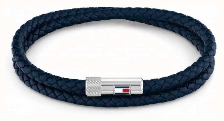 Tommy Hilfiger Men's Casual | Blue Double Wrap Leather Bracelet 2790264S