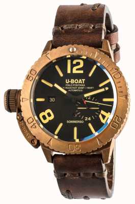 U-Boat Sommerso Automatic Bronze (46mm) Black Dial / Brown Calf Leather Strap 8486