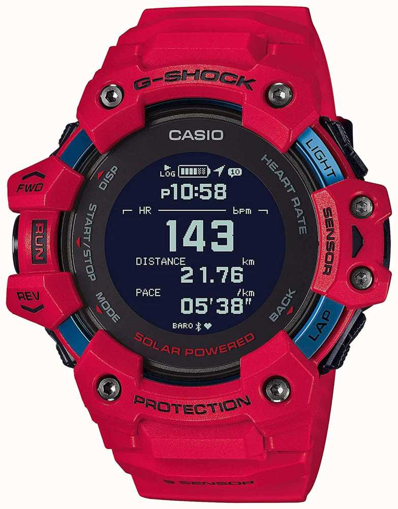 Casio G-SHOCK | G-SQUAD | Heart Rate Monitor | Bluetooth | Red | GBD