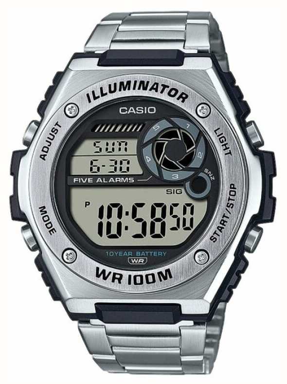 Casio Digital Illuminator Stainless Steel Mwd 100hd 1avef First Class Watches