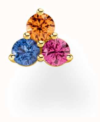 Thomas Sabo 18k Yellow Gold Plated Colourful Stones Single Stud Earring H2138-488-7