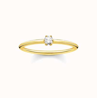 Thomas Sabo Gold White Stone Women's Ring Size 54 TR2312-414-14-54