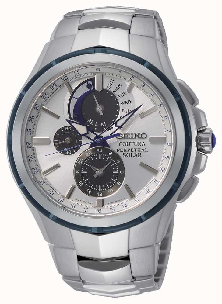 Seiko | Coutura | Men's Solar | Silver Chrono Dial | Stainless Steel  Bracelet | SSC787P9 - First Class Watches™