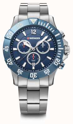 Wenger Seaforce Chrono 43mm | Stainless Steel Bracelet | Blue Dial 01.0643.119