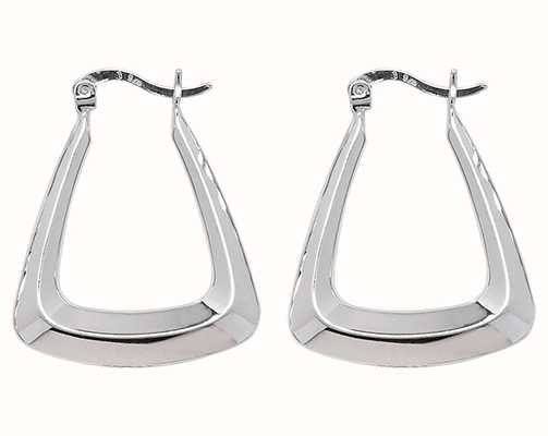 James Moore TH Silver Creole Triangle Hoop Earrings G5877