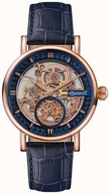 Ingersoll THE HERALD Skeletonised Dial Blue Leather Strap I00407