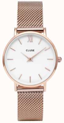 CLUSE | Minuit | Rose Gold Mesh Bracelet | White Dial | CW0101203001