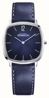 Michel Herbelin City | Men's Blue Leather Strap | Blue Dial 16905/15BL