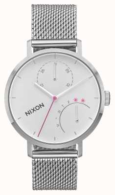 Nixon Clutch | All Silver | Stainless Steel Mesh | White Dial A1166-1920-00