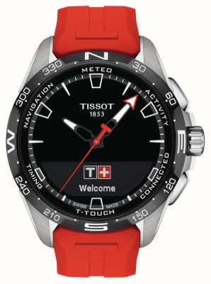 Tissot T-Touch Connect Solar Titanium (47.5mm) Black Dial / Red Synthetic Strap T1214204705101