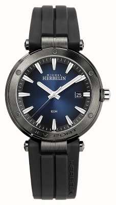 Michel Herbelin Men's Newport | Black Rubber Strap | Blue Dial 12288/G15CA