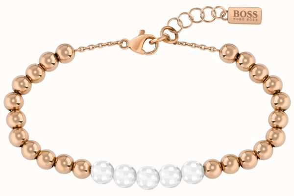 BOSS Jewellery Beads Collection Rose Gold Tone Bracelet 1580024