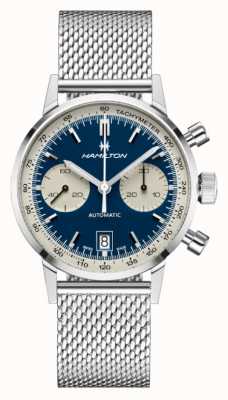 Hamilton American Classic Intra-Matic Automatic Chronograph (40mm) Blue Dial / Stainless Steel Mesh Bracelet H38416141