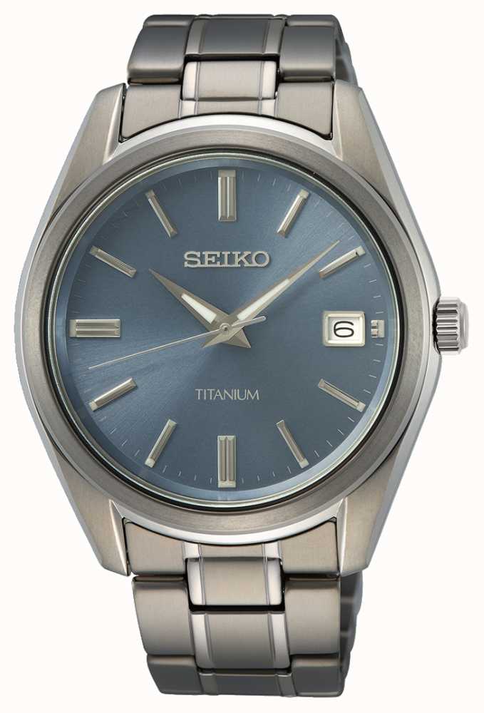 Seiko Men's Quartz Titanium Blue Dial SUR371P1 - First Class Watches™