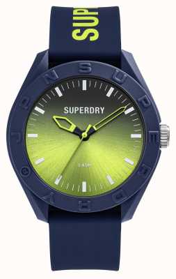 Superdry Navy Soft Touch Silicone Lime Graduated Sunray Dial SYG321UN