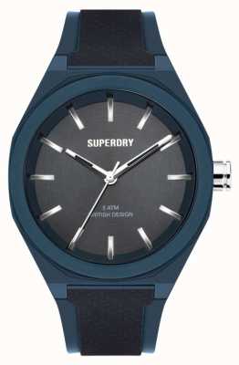 Superdry Navy Soft Touch Silicone Strap | Navy Sunray Dial SYG349U