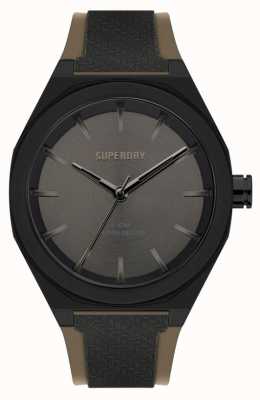 Superdry Black Soft Touch Silicone Strap | Gunmetal Grey Sunray Dial SYG349B