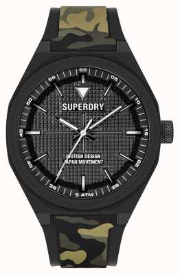 Superdry Camo Printed Silicone Soft Touch Black Dial SYG324BN