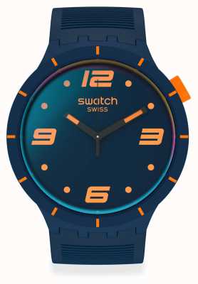 Swatch FUTURISTIC BLUE | Big Bold | Blue Silicone Strap | Blue Dial SO27N110