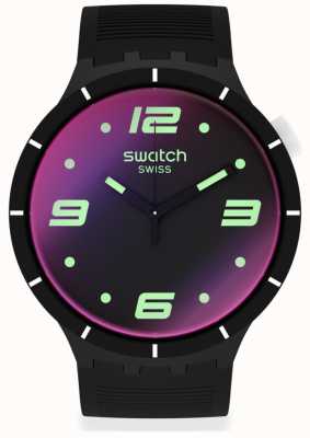 Swatch FUTURISTIC BLACK | Big Bold | Black Silicone Strap | Multicoloured Dial SO27B119