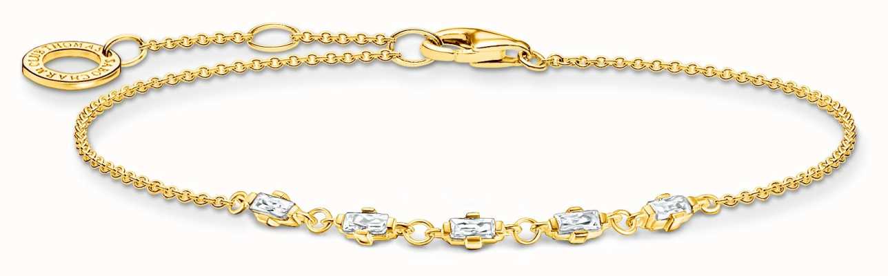 Thomas Sabo Gold Plated Vintage White Stones Bracelet A2024-414-14-L19V