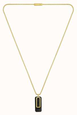 BOSS Jewellery Dual | Men's Gold Plated Dog Tag Necklace 1580155