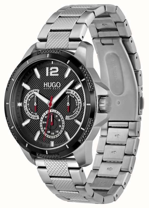 HUGO #Sport | Men's Stainless Steel Bracelet | Black Dial 1530195 ...