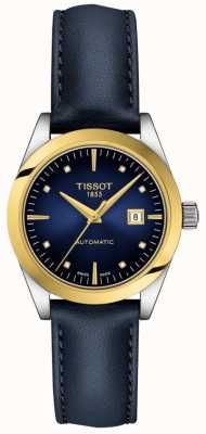 Tissot T-My Lady | 18k Gold | Auto | Blue Dial | Blue Leather Strap T9300074604600