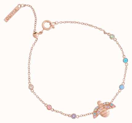 Olivia Burton Rainbow Bee Rose Gold Chain Bracelet OBJAMB161