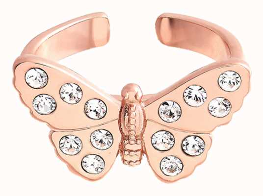 Olivia Burton 3D Sparkle Butterfly Rose Gold Ring OBJMBR08