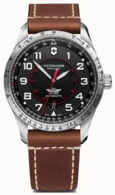 Victorinox | Airboss Mechanical | Men's | Brown Leather Strap | Black Dial 241973