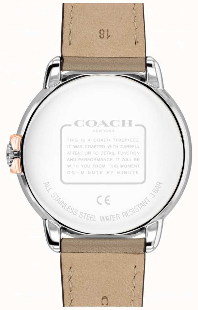 Coach Women's Arden | Stone Calfskin Strap | White Crystal Dial 14503733 -  First Class Watches™