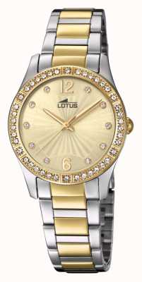 Lotus Women's Gold Dial Two Tone Stainless Steel Bracelet L18384/1