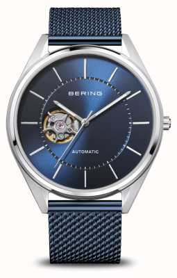 Bering Automatic | Men's | Polished/Brushed Silver | Blue Dial 16743-307